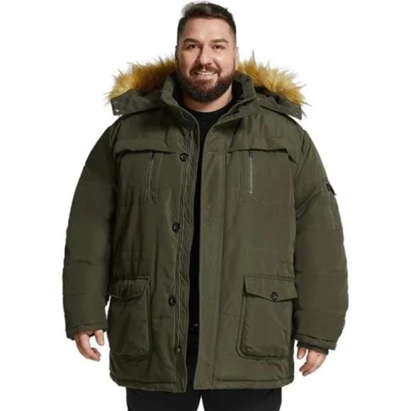 Men's Big and Tall Winter Warm Heavy Hooded Parka Jacket - Picture 3 of 8